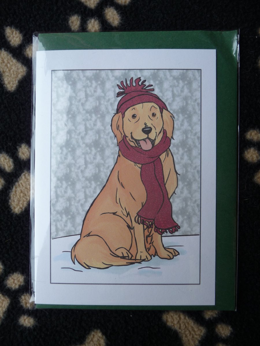 Golden Retriever Christmas Card 