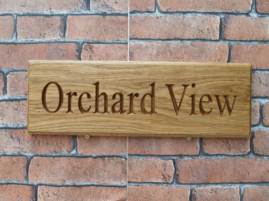 450 x 150 mm Personalised Oak House Name Sign outdoor gate signs wall sign