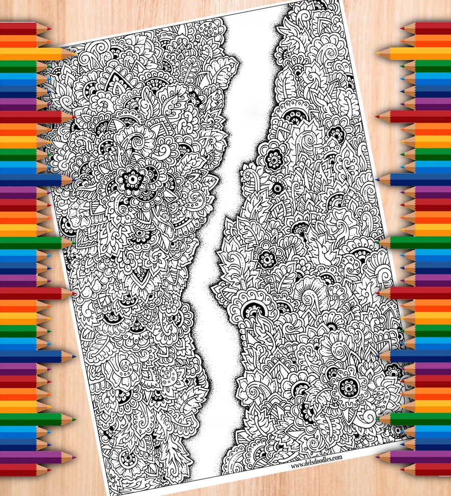 Digital Colouring Page - Cracked Doodles