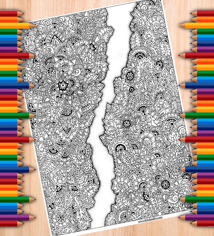 Digital Colouring Page - Cracked Doodles