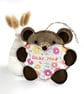 Bear Hug Hanging Decoration with Patterned Heart, Letterbox Gift - Image 3