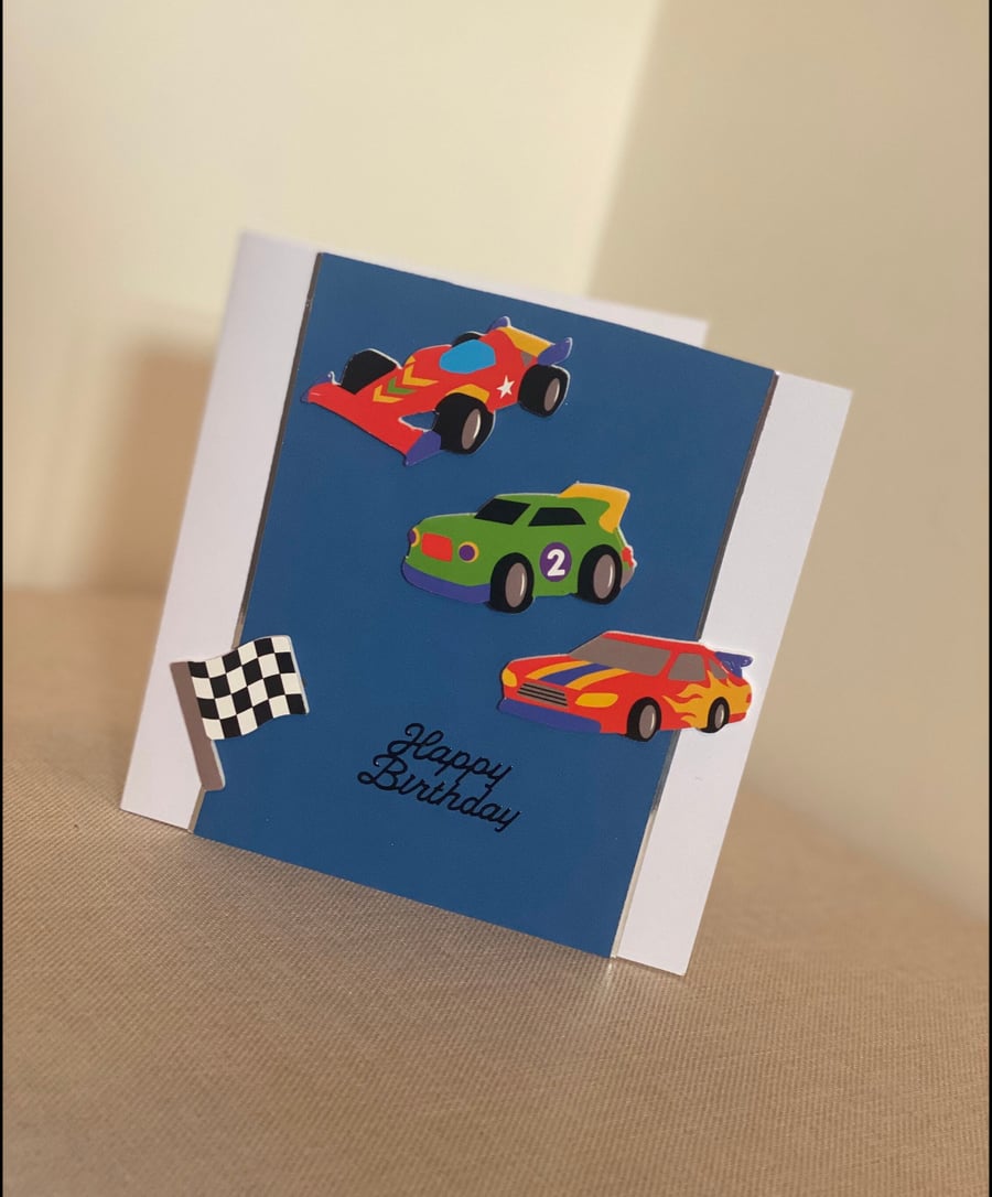Handmade Race Card Birthday Card
