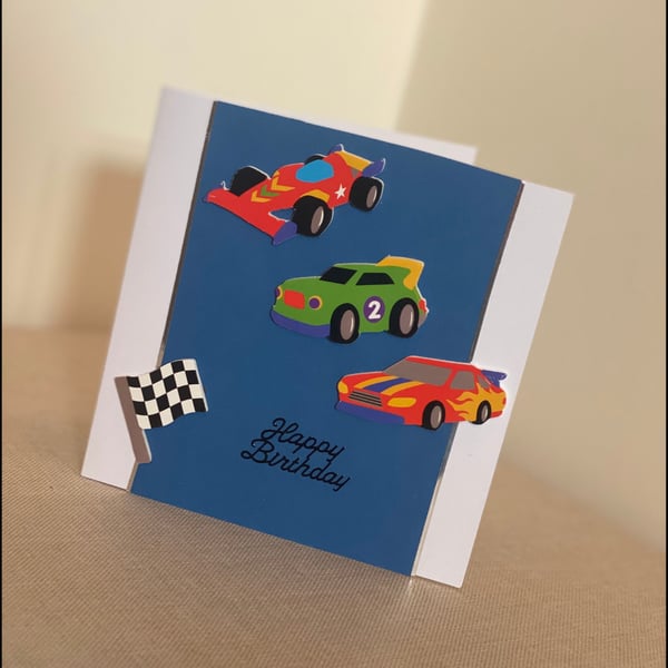 Handmade Race Card Birthday Card
