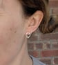Sterling Silver Circle Stud Earrings with Four Silver Loops - JBJ3014 - Image 4