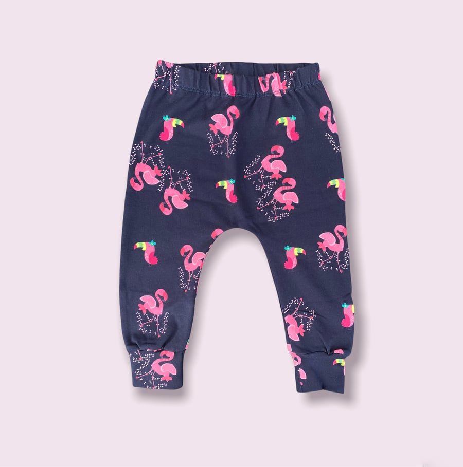 Flamingos and Toucans leggings - 3-6 mths to 3 years