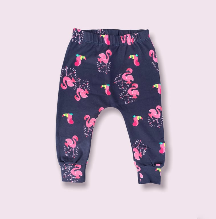 Flamingos and Toucans leggings - 3-6 mths