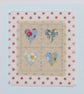 Hearts & Stars card hand-stitched mini textile for all sorts of special times! - Image 2
