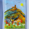 Landscape in glass. Fused glass brent tor picture