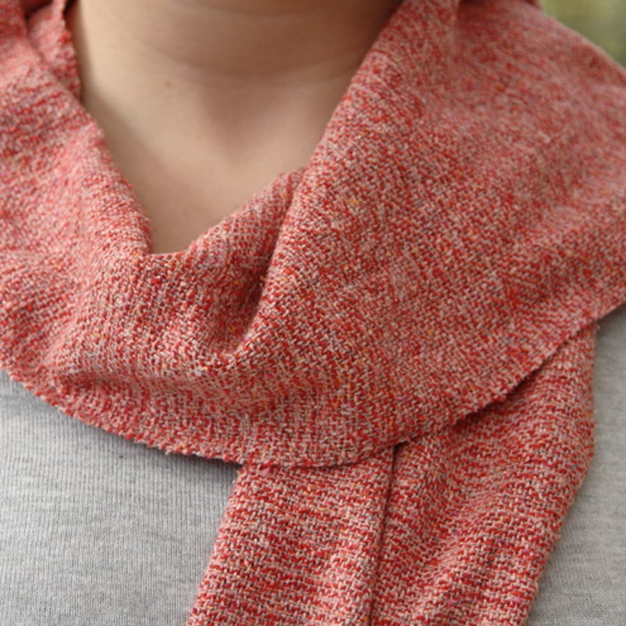 Hand Woven Scarf - Red, Pink