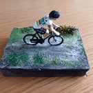 Peter Sagan miniature Cyclist Gift on road base