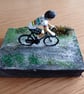 Peter Sagan miniature Cyclist Gift on road base