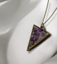 Amethyst Brass plated Triangle Worry Stone Necklace - Free Postage - Image 7