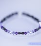 Swarovski and Hematite stretch beaded bracelet purple black - Image 6