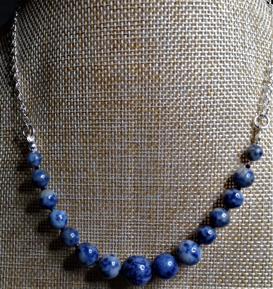 Blue Jasper and spinel necklace