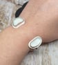 Unique Sterling Silver 925 Double Foam Colour Seaham Seaglass Adjustable Bangles - Image 7