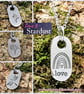FLOWER GNOME Hand Stamped Pewter Necklace - Image 3