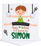 Personalised Boys Gymnastics  Birthday Card-Custom Name and Age-Gymnast Card