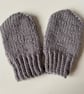 Hand Knitted mittens newborn Dusky Grey - Image 1