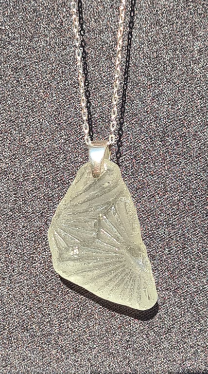 Victorian Florantine Seaglass Pendant 