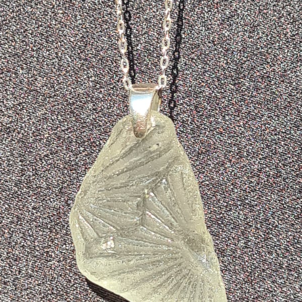 Victorian Florantine Seaglass Pendant 