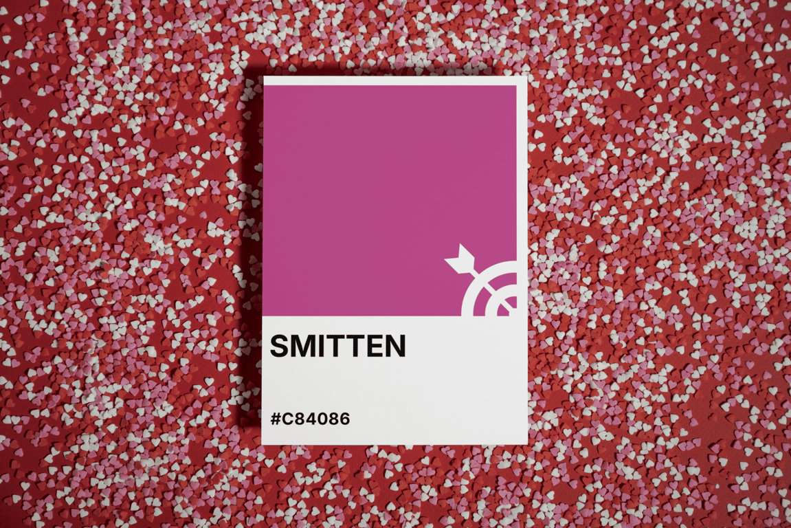 Valentines SMITTEN Greeting Card – Colour Swatch Series (A6, Blank Inside)