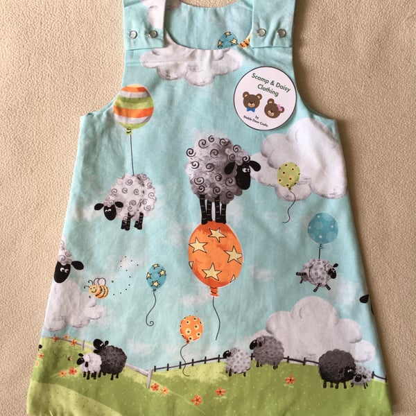 Age 2 years Reversible Pinafore Dress. 