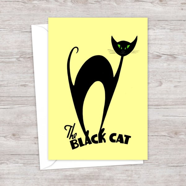 Black Cat Greeting Card: Atomic Cat Card for Any Occasion (108)