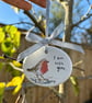 'I am with you' Robin Christmas decoration - hand painted by Lizzie Martell