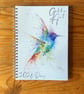2026 Illustrated Wildlife Art Diary, Hummingbird Watercolour Cover - Image 1