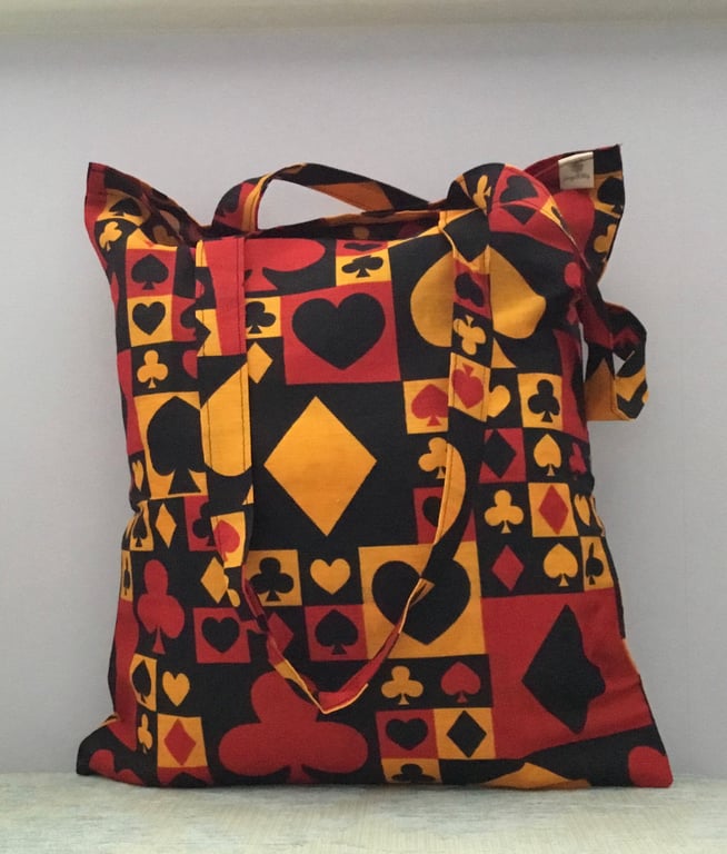 Large tote bag in a playing card fabric.