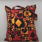 Large tote bag in a playing card fabric.