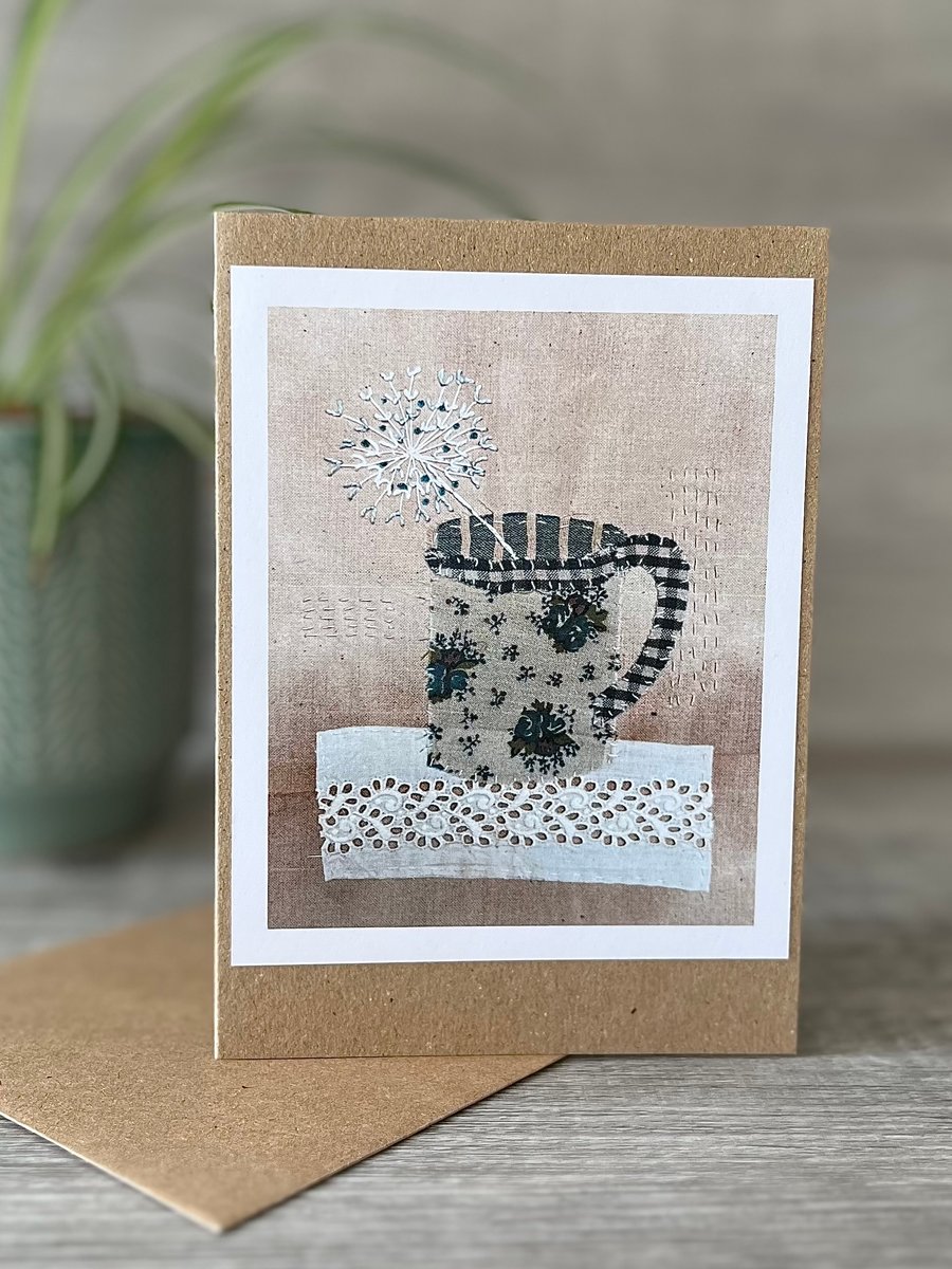 Seedhead Print Blank Greetings Card 