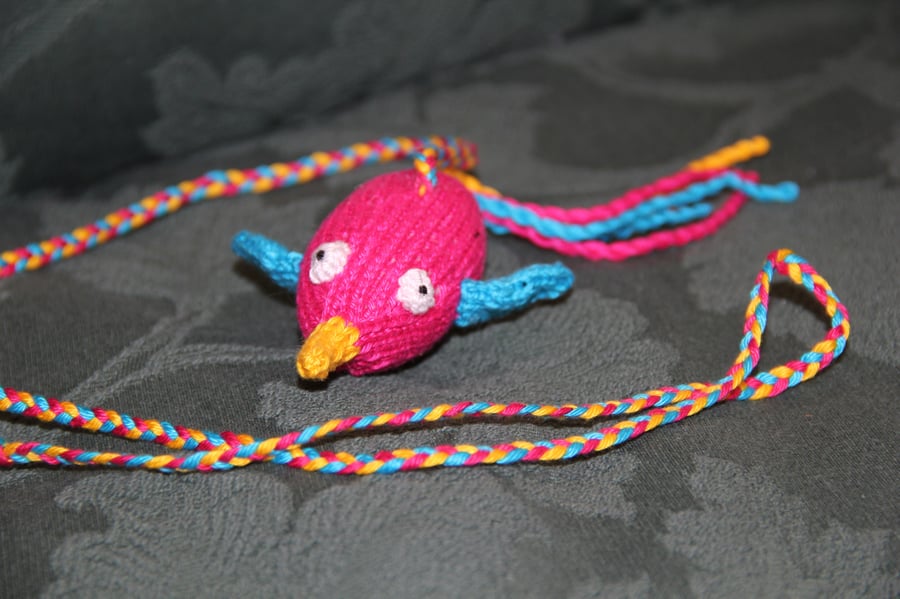 Hand Knitted Humming Bird Catnip Toy