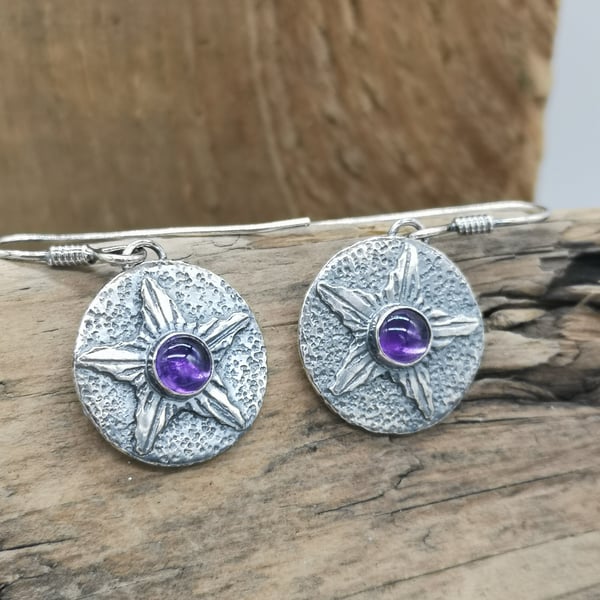 Star Earrings with Amethyst (reduced)