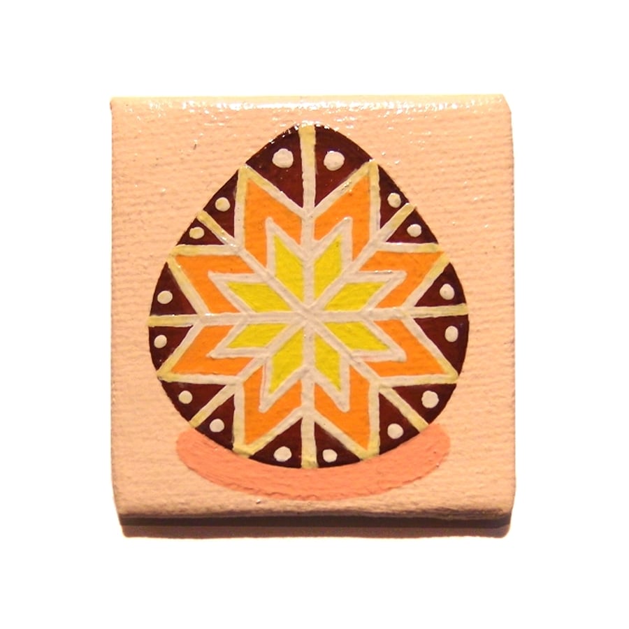 Decorated Egg Fridge Magnet - Handpainted Easter Gift