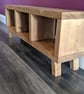 Handmade Rustic Wooden TV Console Book Shelf Unit: Farmhouse Living Room Home De - Image 5