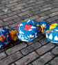 Blue Flowers Fabric Bead Necklace - Image 4