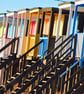 Thorpe bay beach huts Essex UK 18"x12" Print - Image 1