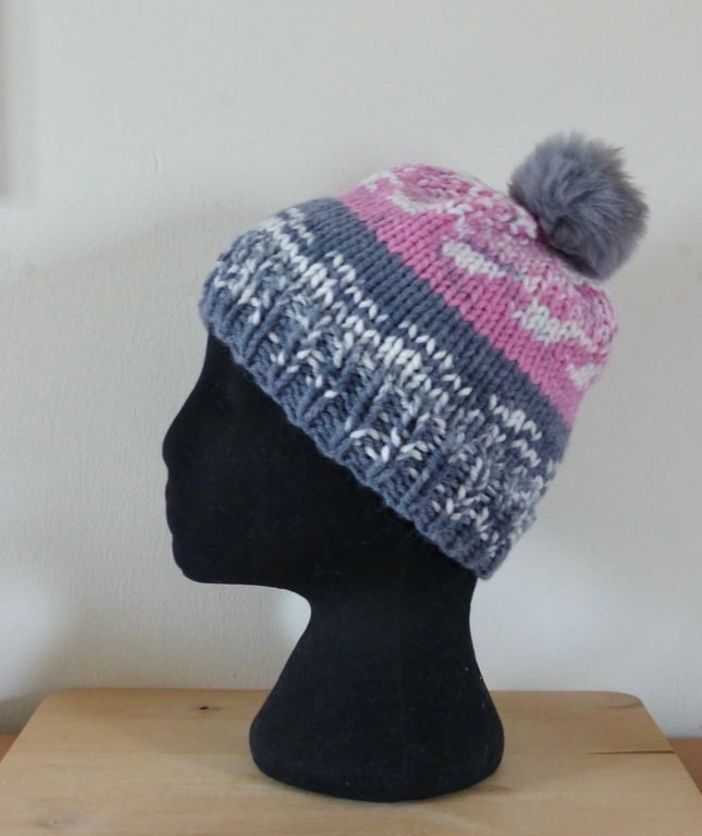 Knitted 'Nordic' Beanie Hat