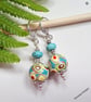 Boho Hand Made Polymer Clay Beads & Howelite Earings. - Image 4