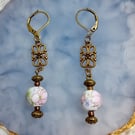 Bronze & Ceramic Bead Earrings