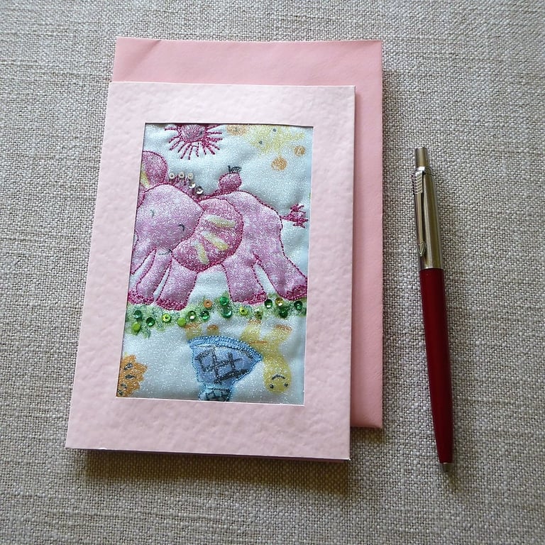 Individually Hand Crafted Textile Blank Card