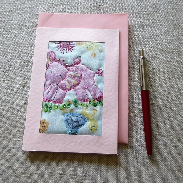 Individually Hand Crafted Textile Blank Card