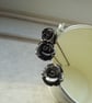 3 Pyrite Carved Roses on Head Pins - Image 2