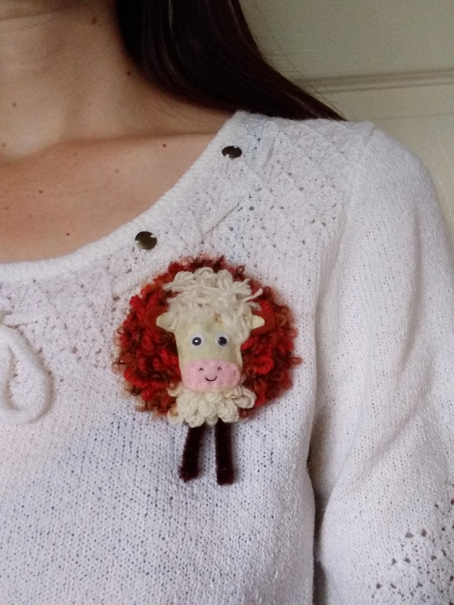 Hereford cow brooch