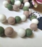 Felt Ball Garland, Pastel Colours, Nursery Decor, Eclectic Bohemian Interiors