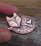 Copper and silver sleeping fox 3d mixed metal brooch  - Image 4