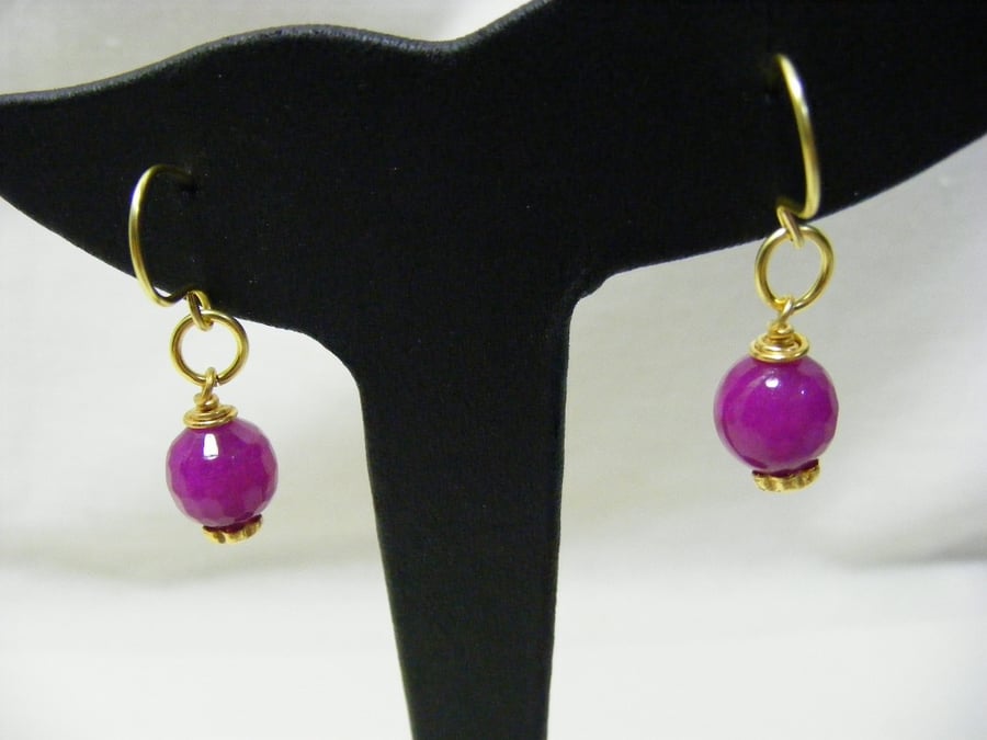 Purple Quartzite Gemstone Earrings