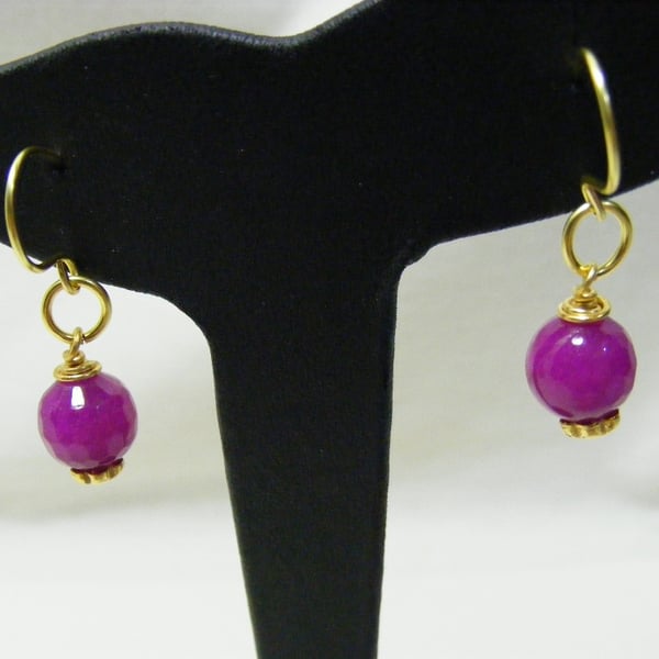 Purple Quartzite Gemstone Earrings