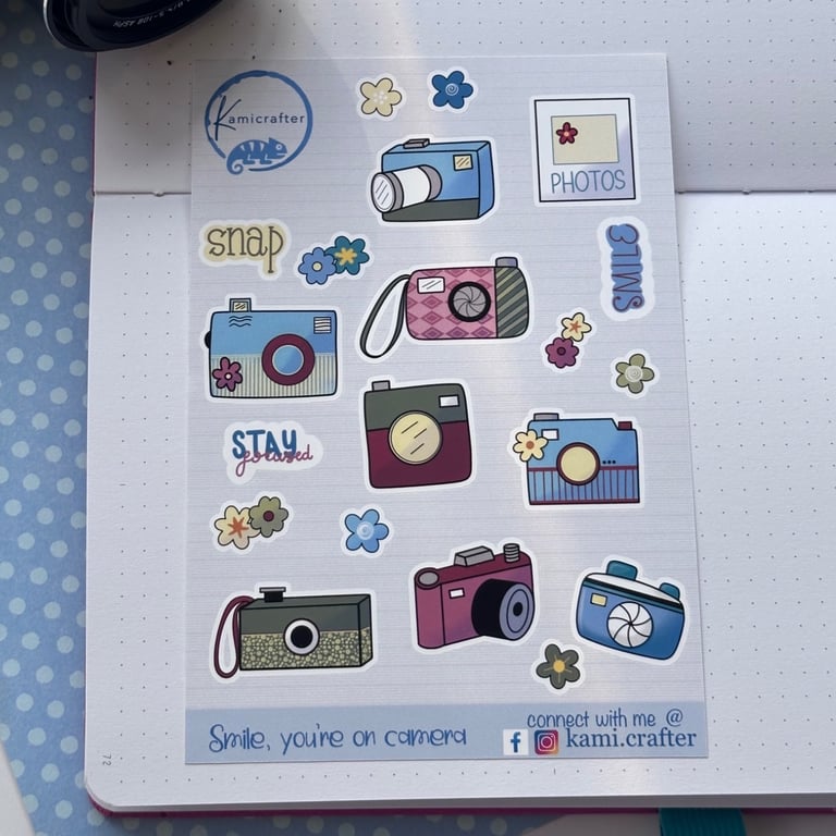 Smile You're On Camera - kiss cut sticker sheet